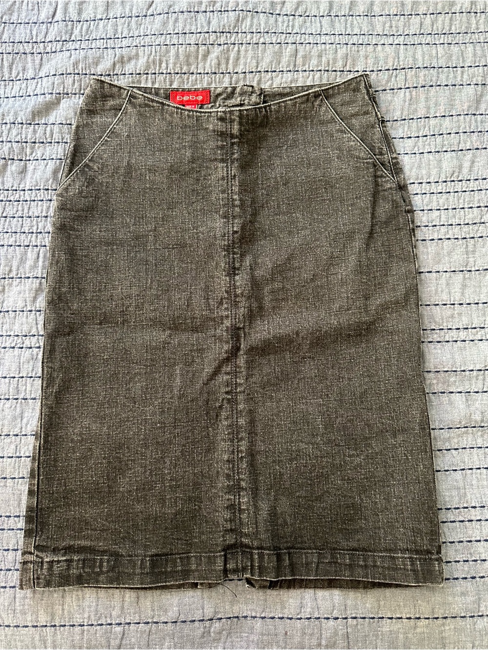 Bebe charcoal denim pencil skirt size 27